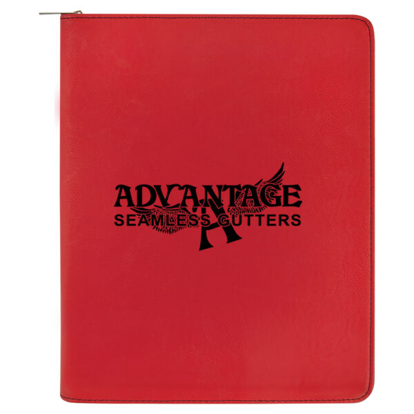Advantage Seamless Gutters - 9 1/2" x 12" with Zipper Laserable Leatherette Portfolio with Notepad Thumbnail